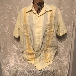Yellow button up from guayabera